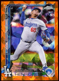 2025 Topps Chrome Baseball Edgardo Henriquez Dodgers Orange Cracked Ice /25 - underpaidcollectibles