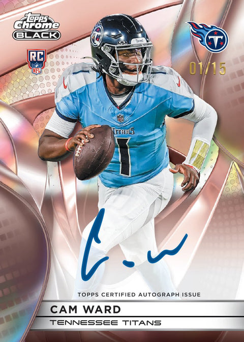 2025 Topps Chrome Black Football Hobby Box - underpaidcollectibles