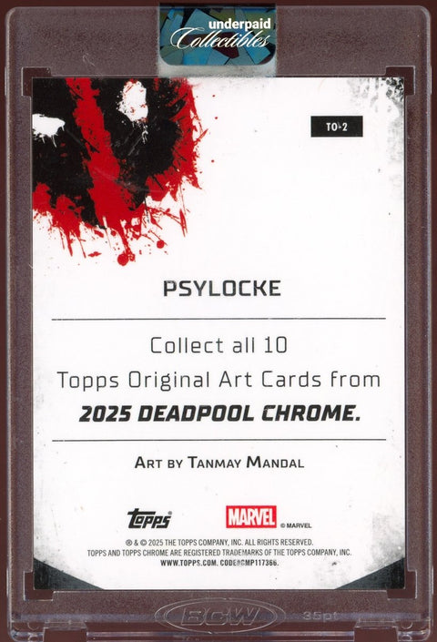 2025 Topps Chrome Deadpool Psylocke Art Card Case Hit - underpaidcollectibles
