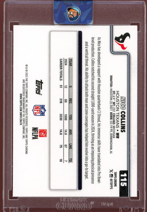 2025 Topps Chrome Football Nico Collins Team Camo - underpaidcollectibles