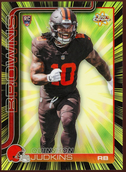 2025 Topps Chrome Football Quinshon Judkins Radiating Rookies - underpaidcollectibles