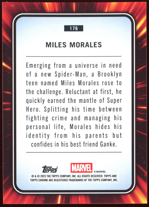 2025 Topps Chrome Marvel: Miles Morales (176) /39 Human Torch Refractor - underpaidcollectibles