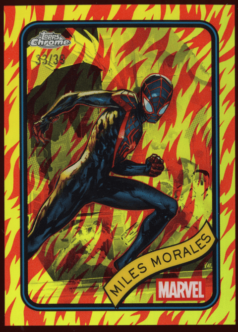 2025 Topps Chrome Marvel: Miles Morales (176) /39 Human Torch Refractor - underpaidcollectibles