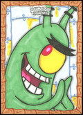 2025 Topps Chrome SpongeBob SquarePants 25th Anniversary: Evil Plankton Sketch Bobby Blakey - underpaidcollectibles
