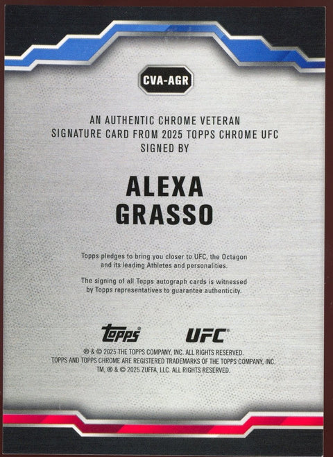 2025 Topps Chrome UFC Alexa Grasso Black Auto /10 CVA-AGR - underpaidcollectibles