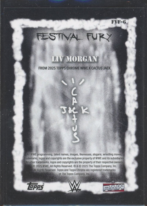 2025 Topps Chrome WWE x Cactus Jack Liv Morgan Gold /50 - underpaidcollectibles