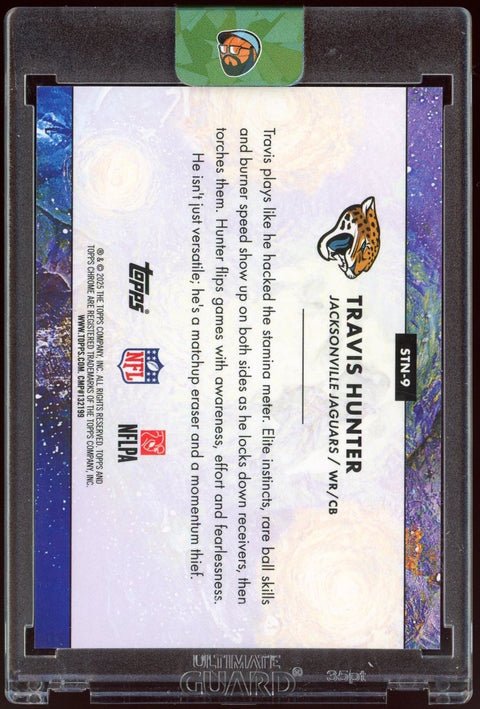 2025 Topps Cosmic Chrome Football Travis Hunter Stars in the Night Rookie /75 - underpaidcollectibles