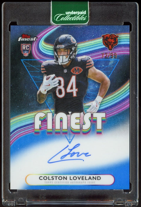 2025 Topps Finest NFL Colston Loveland Rookie Auto /99 Bears - underpaidcollectibles