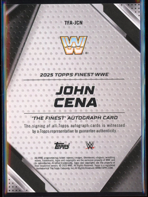 2025 Topps Finest WWE John Cena Black Refractor Auto /10 TFA - JCN - underpaidcollectibles
