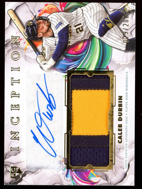 2025 Topps Inception Baseball Caleb Durbin Patch Autograph /200 - underpaidcollectibles