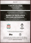 2025 Topps Marks of Excellence Virgil van Dijk Autograph /199 - underpaidcollectibles