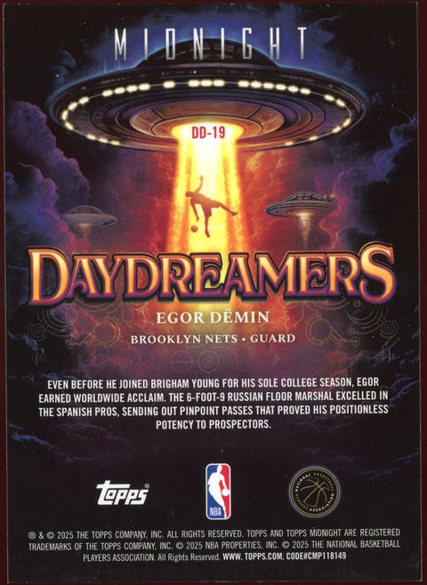 2025 Topps Midnight NBA Egor Demin Daydreamers /99 - underpaidcollectibles