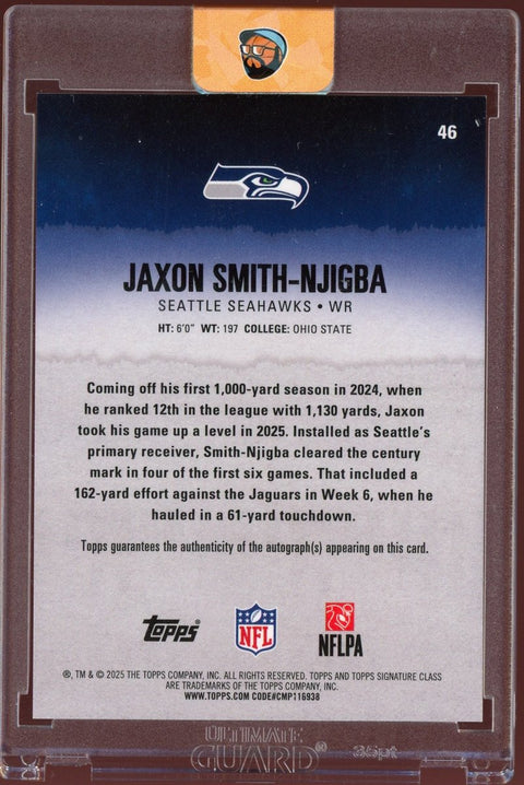2025 Topps Signature Class Football Jaxon Smith-Njigba Auto /50 - underpaidcollectibles