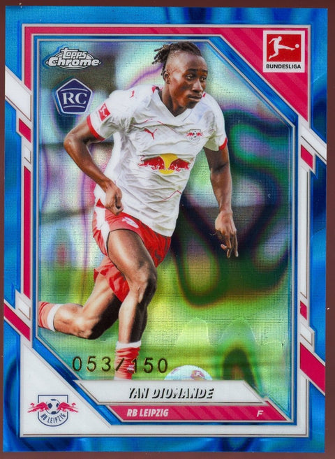 2025/26 Topps Chrome Bundesliga Yan Diomande Blue Seismic /150 - underpaidcollectibles
