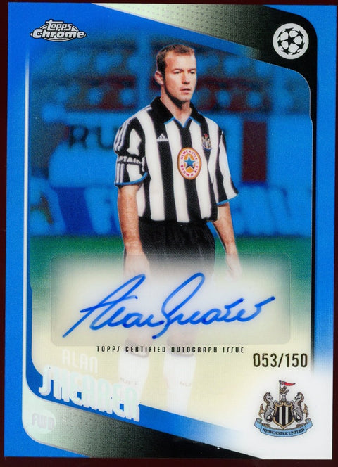 2025/26 Topps Chrome UCC Alan Shearer Newcastle Blue Auto /150 - underpaidcollectibles