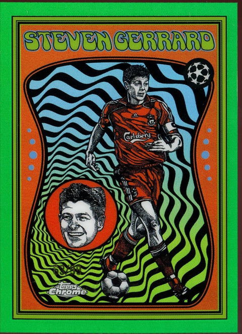 2025/26 Topps Chrome UCC Steven Gerrard Ultra Violet Green /99 - underpaidcollectibles