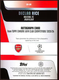2025/26 Topps Chrome UEFA Club Competitions Declan Rice Purple Auto /75 - underpaidcollectibles