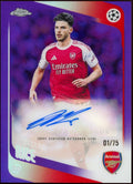2025/26 Topps Chrome UEFA Club Competitions Declan Rice Purple Auto /75 - underpaidcollectibles