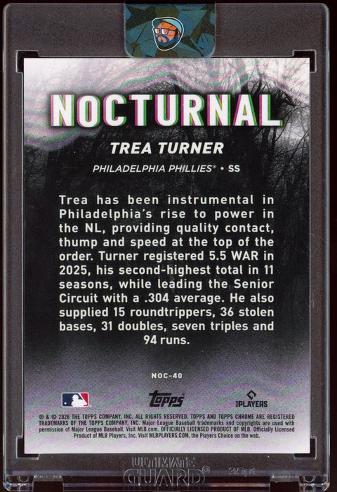 2026 Topps Chrome Black MLB Trea Turner Phillies Nocturnal - underpaidcollectibles