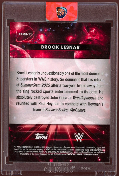 2026 Topps Chrome Cosmic WWE Brock Lesnar Mars PPMR-11 - underpaidcollectibles