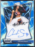 2026 Topps Chrome WWE Chelsea Green Blue Brand Blue Refractor Auto /150 - underpaidcollectibles