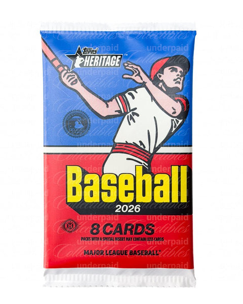 2026 Topps Heritage MLB Hobby Pack - underpaidcollectibles