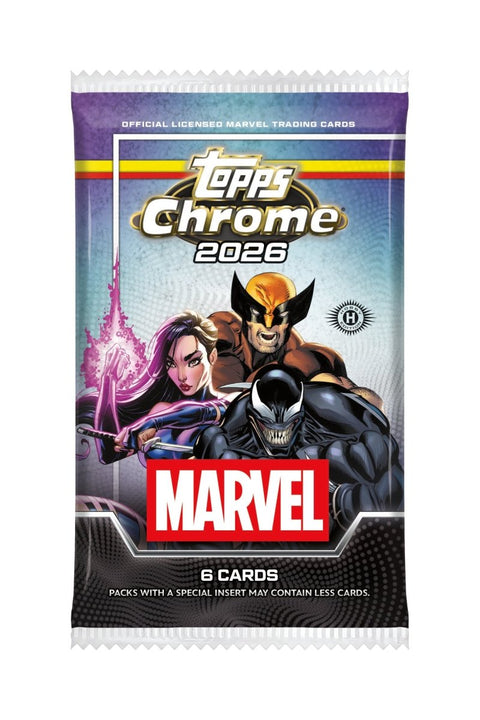 2026 Topps Marvel Comics Chrome Hobby Pack - underpaidcollectibles