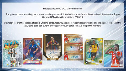 2025-26 Topps Soccer Chrome UCC UEFA Club Competitions Mega Box