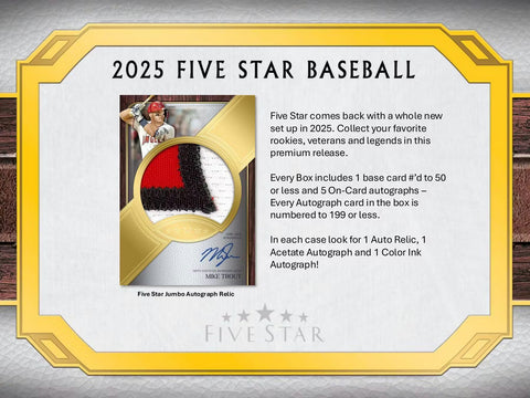 2025 Topps Five Star Baseball Hobby Box