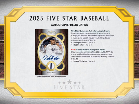 2025 Topps Five Star Baseball Hobby Box