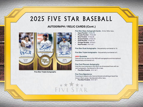 2025 Topps Five Star Baseball Hobby Box
