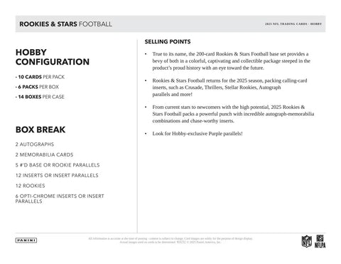 2025 Panini Rookies & Stars Football Hobby Box