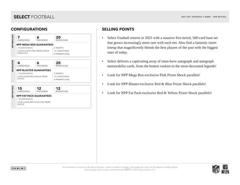 2025 Panini Select Football Blaster Box