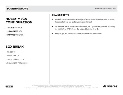 2025 Panini Squishmallows Trading Cards Hobby Mega Box