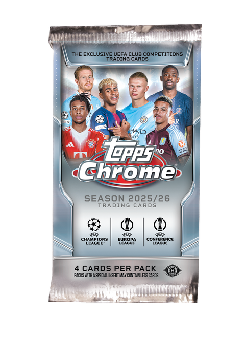 2025-26 Topps Soccer Chrome UCC UEFA Club Competitions Hobby Pack