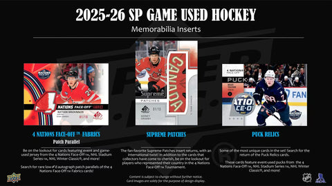 2025-26 Upper Deck SP Game Used Hockey Hobby Box