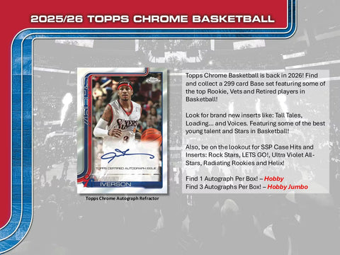 2025-26 Topps Chrome Basketball Hobby Jumbo Box