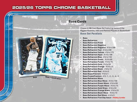 2025-26 Topps Chrome Basketball Hobby Jumbo Box