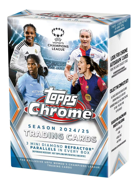 2024-25 Topps Chrome UEFA Women's Champions League Soccer Value Blaster Box