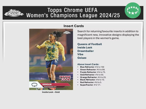 2024-25 Topps Chrome UEFA Women's Champions League Soccer Hobby Pack