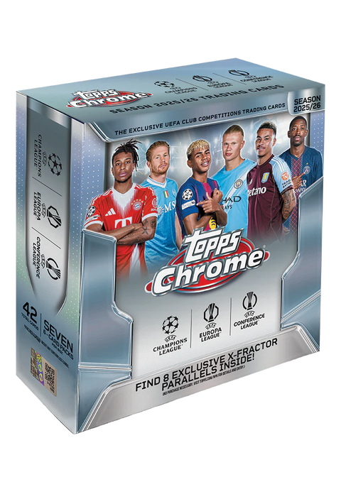 2025-26 Topps Soccer Chrome UCC UEFA Club Competitions Mega Box