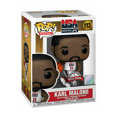 Funko POP! NBA - Karl Malone Team USA 1992 113 (White / Special Edition) - underpaidcollectibles
