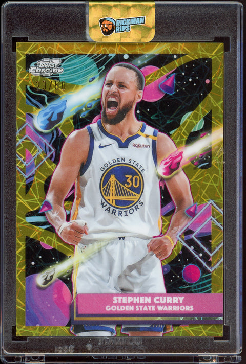 2025-26 Topps Cosmic Chrome Basketball NBA Stephen Curry No. 18 Gold Interstellar Refractor /50