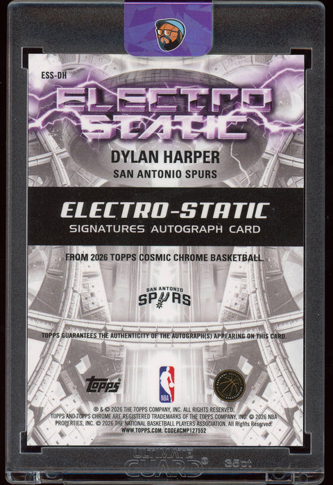 2025-26 Topps Cosmic Chrome Basketball Dylan Harper Rookie Autograph Electro-Static Signatures