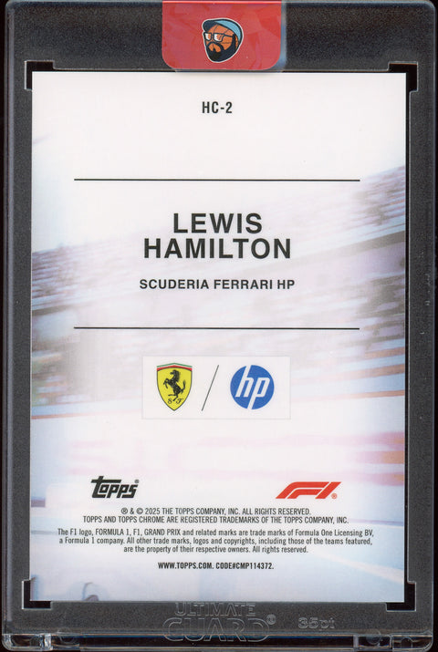 2025 Topps Chrome Formula 1 Lewis Hamilton Helmet Collection HC-2 Teal /199
