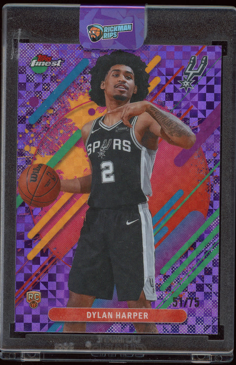 2025-26 Topps Finest Basketball NBA Dylan Harper Purple Rookie /75