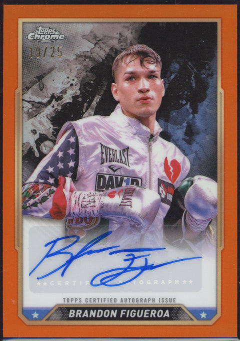 2025 Topps Chrome Boxing Brandon Figueroa Orange Refractor Autograph /25