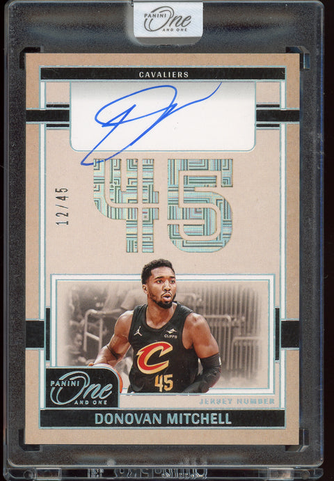 2024-25 Panini One and One Basketball NBA Donovan Mitchell Jersey Number Auto /45