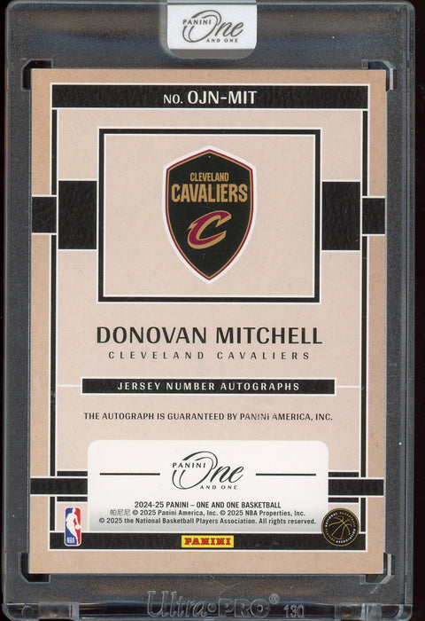 2024-25 Panini One and One Basketball NBA Donovan Mitchell Jersey Number Auto /45