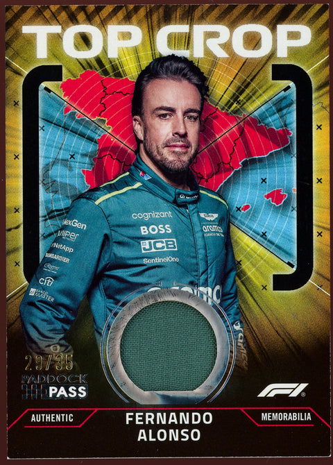 2024 Topps Paddock Pass Formula 1 Fernando Alonso Top Crop Relic /35